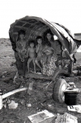 Family in wagon