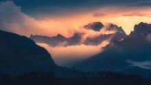 Tatry o zachodzie słońca. 