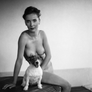 Nude with a dog