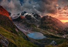 Zachód słońca w Szwajcarii