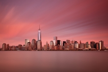 red sunset over Manhattan