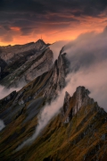 Zachód słońca w Alpach