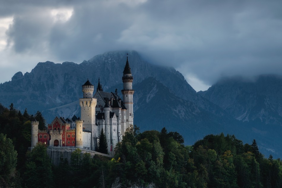 Neuschwanstein wieczorem. . Zdjęcie 338606