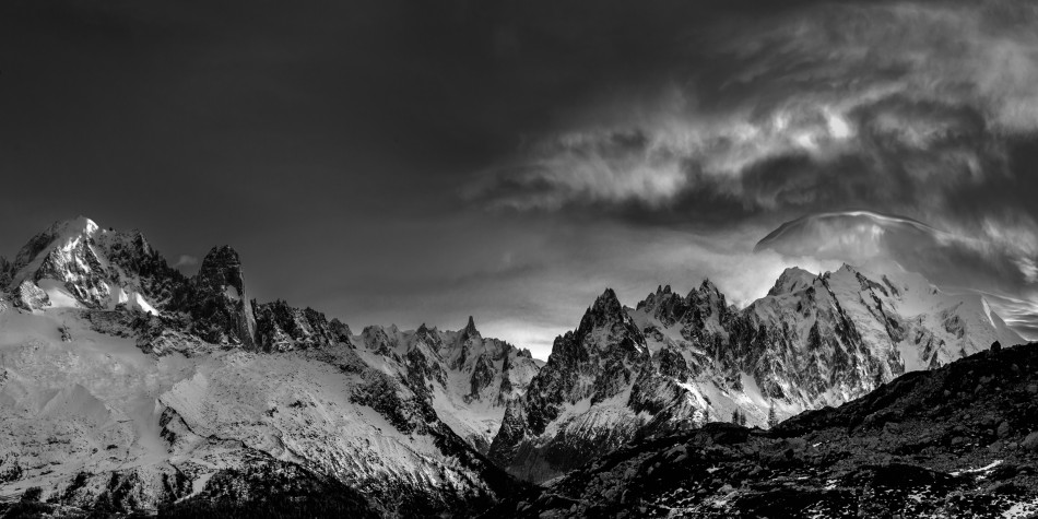 Aiguille Verte ( Zielona Igła) i masyw Mont Blanc. .. Zdjęcie 340069